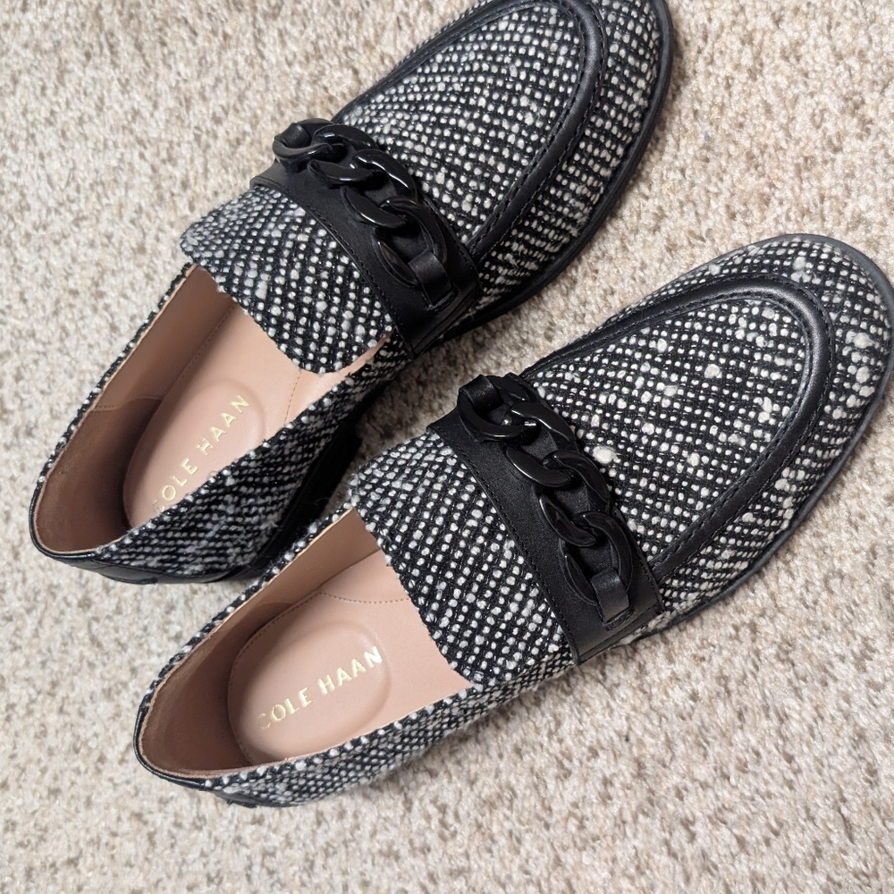 Cole Haan Black and White Women's Loafers